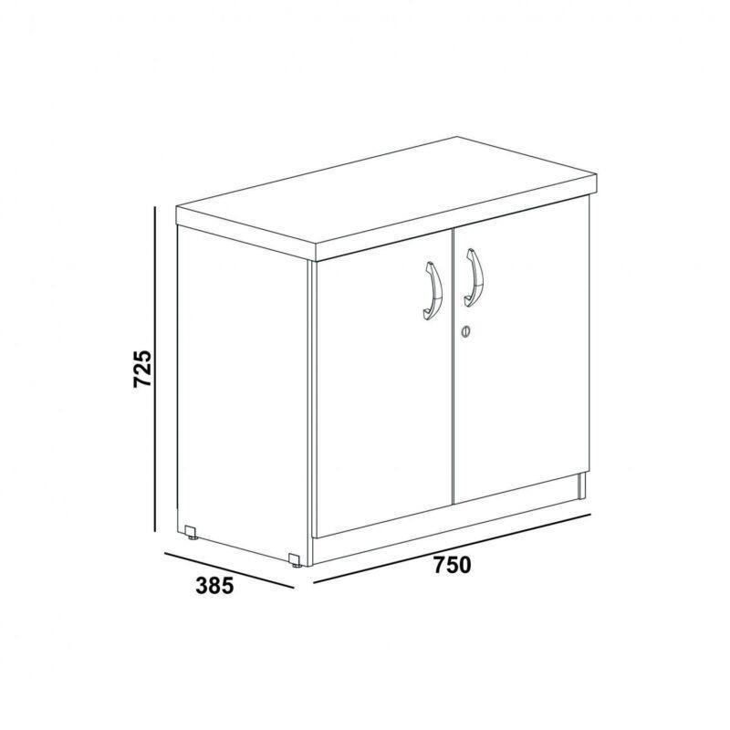 Armário Baixo com 02 Portas – 0,80×0,42×0,75mCINZA/CINZA – 21206 Móveis Única Linha 15 mm 4