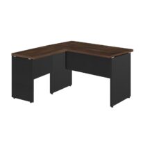 Mesa em L (Mesa 1,35m + Mesa Auxiliar) – S/ Gavetas MARSALA/PRETO – 25422 Móveis Única Linha 30 mm