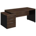 Mesa PEDESTAL RETA (03 Gavetas) 1,92X0,70m Marsala/Preto – 23485 Móveis Única Linha 30 mm 8