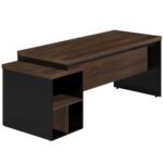 Mesa PEDESTAL RETA (03 Gavetas) 1,92X0,70m Marsala/Preto – 23485 Móveis Única Linha 30 mm 10