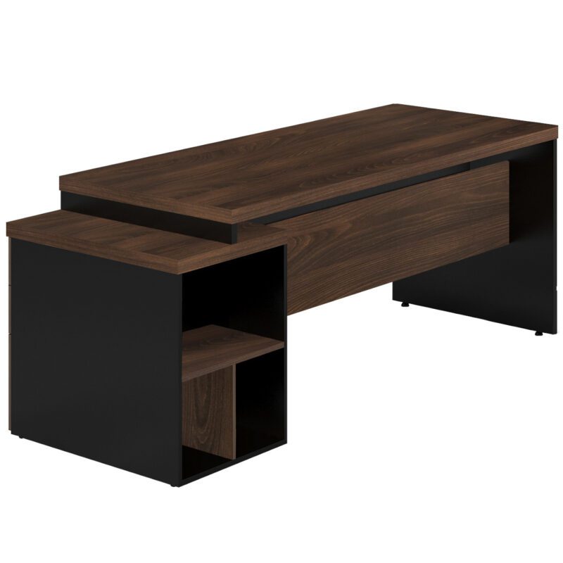 Mesa PEDESTAL RETA (03 Gavetas) 1,92X0,70m Marsala/Preto – 23485 Móveis Única Linha 30 mm 4