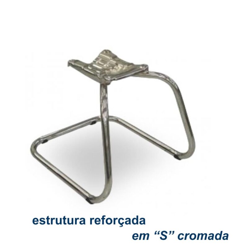 Cadeira Escritório B-ONE Base em “S” CROMADA 31033 Móveis Única Cadeiras Fixas 5