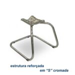 Cadeira Executiva COSTURADA Base em “S” Cromada – Corino Preto 31016 Móveis Única Cadeiras Fixas 11