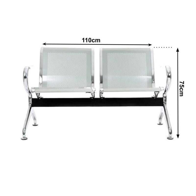 Longarina AEROPORTO com 02 Lugares – Cor Cromada 33107 Móveis Única Longarinas 3