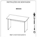 Mesa de Escritório 1,50×0,60m Sem Gavetas NOGAL SEVILHA/PRETO – 21472 Móveis Única Linha 40 mm 10