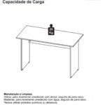 Mesa de Escritório 1,50×0,60m Sem Gavetas NOGAL SEVILHA/PRETO – 21472 Móveis Única Linha 40 mm 12