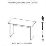 Mesa de Escritório com Gavetas 1,20×0,60m NOGAL SEVILHA/PRETO – 21471 Móveis Única Linha 40 mm 14