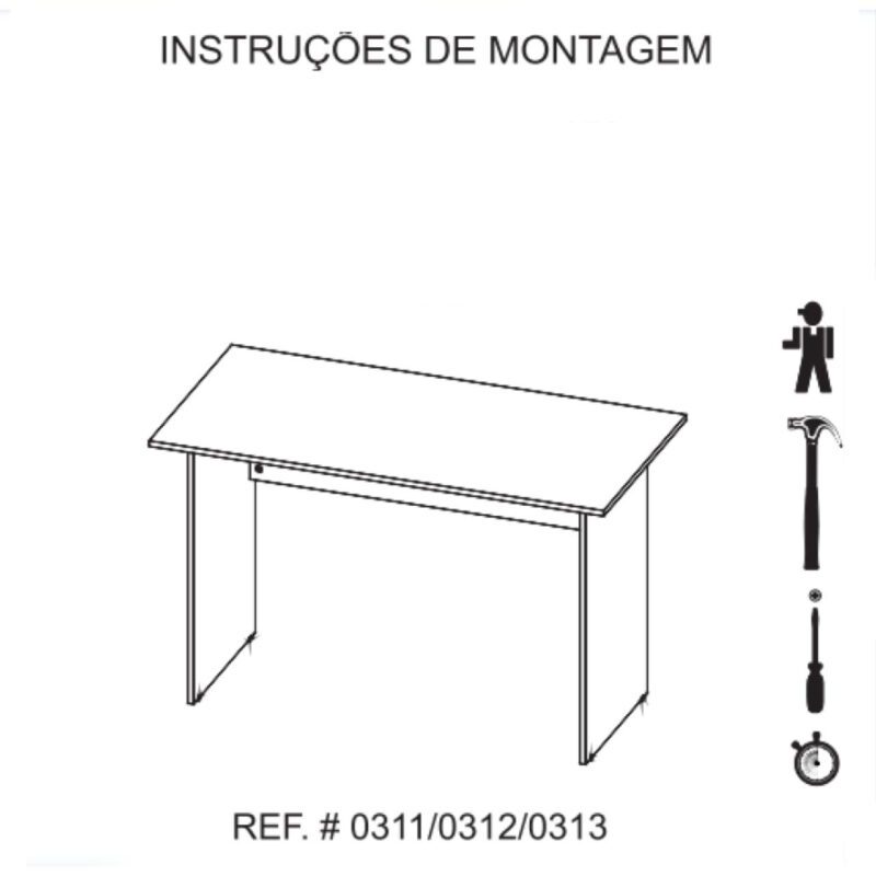 Mesa de Escritório com Gavetas 1,20×0,60m NOGAL SEVILHA/PRETO – 21471 Móveis Única Linha 40 mm 7