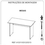 Mesa de Escritório com Gavetas 1,50×0,60m NOGAL SEVILHA/PRETO – 21473 Móveis Única Linha 40 mm 12