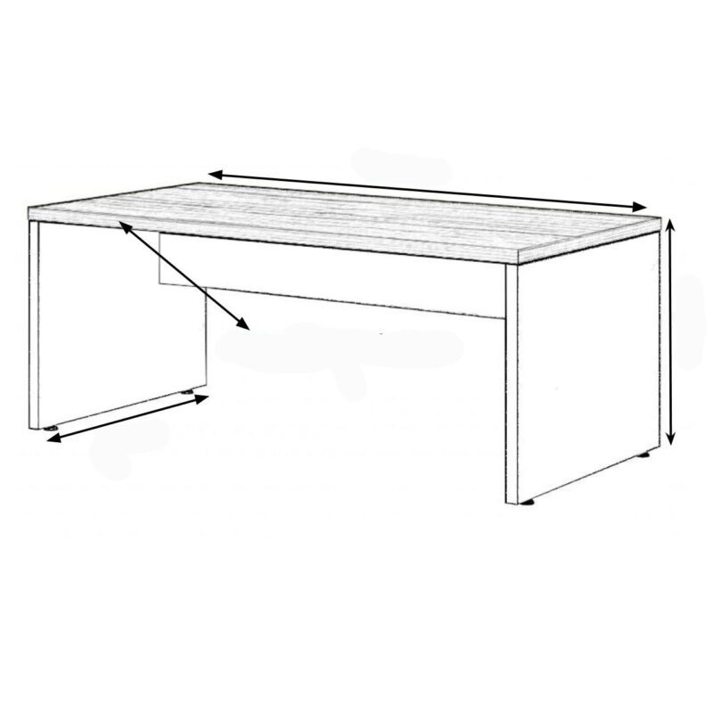 Mesa de Escritório 1,70×0,70m – 02 Gavetas NOGAL SEVILHA/PRETO – 21475 Móveis Única Linha 40 mm 3