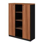 Armário Alto Credenza com Nicho – 1,61×1,20×0,45m NOGAL SEVILHA/PRETO – 21415 Móveis Única Linha 40 mm 13