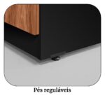 Armário Baixo Credenza – 1,20×0,74X0,45m NOGAL SEVILHA/PRETO – 21412 Móveis Única Linha 40 mm 9