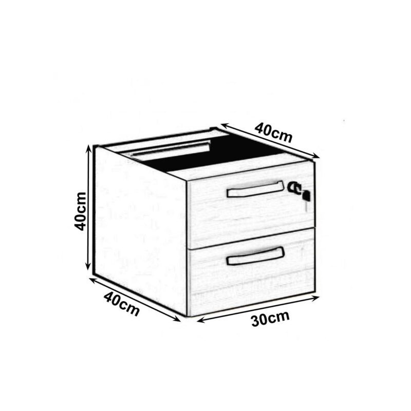 Balcão de Atendimento 1.35×1,13×0,60m – C/ 02 Gavetas NOGAL SEVILHA / PRETO – 63082 Móveis Única Linha 40 mm 4