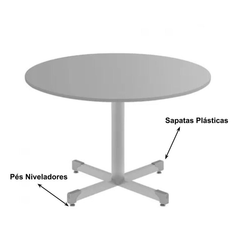 Mesa Escritório REDONDA -1,20m – CZ/CZ 42078 Móveis Única Linha 15 mm 3