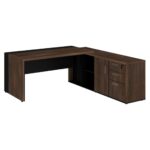 Mesa PRESIDENTE c/ Armário Pedestal – 1,82×1,80m MARSALA / PRETO – 23483 Móveis Única Linha 30 mm 7