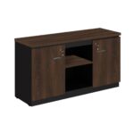 Armário Baixo Credenza – 1,35×0,72X0,45m MARSALA / PRETO – 51010 Móveis Única Linha 30 mm 6