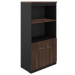 Armário Alto SEMI-ABERTO com 02 Portas – 1,60×0,80×0,45m MARSALA / PRETO – 51014 Móveis Única Linha 30 mm 7