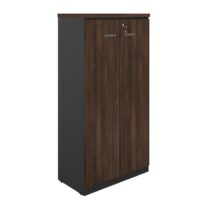 Armário Alto Fechado com 02 Portas – 1,60×0,80×0,45m MARSALA / PRETO – 51009 Móveis Única Linha 30 mm