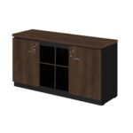 Armário Baixo GOLD Credenza – 1,60×0,72×0,45m MARSALA/PRETO – 23501 Móveis Única Linha 30 mm 8