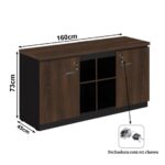 Armário Baixo GOLD Credenza – 1,60×0,72×0,45m MARSALA/PRETO – 23501 Móveis Única Linha 30 mm 7