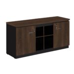 Armário Baixo GOLD Credenza – 1,60×0,72×0,45m MARSALA/PRETO – 23501 Móveis Única Linha 30 mm 6