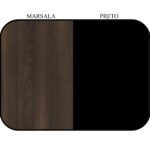 Armário Baixo 03 Gavetas e Porta (MISTO) MARSALA/PRETO – 51007 Móveis Única Linha 30 mm 10