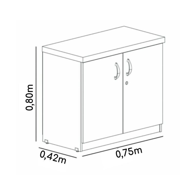 Armário Baixo com 02 Portas – 0,80×0,42×0,75m – PMD – Cor Preto – 44105 Móveis Única Linha 15 mm 4