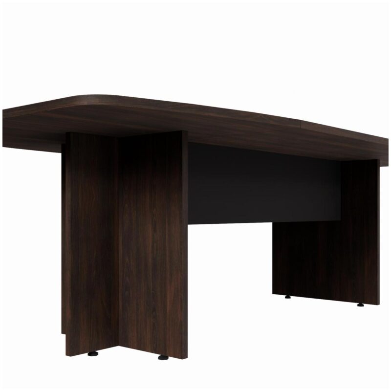 Mesa de Reunião Diretoria ABAULADA – 2,80×1,20m MARSALA/PRETO – 21016 Móveis Única Mesa de Reunião 5