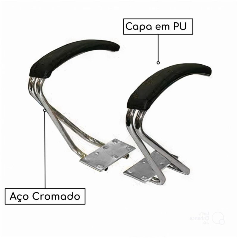 Braço Fixo CROMADO com “PU” OMEGA – PMD Móveis Única Acessórios para Cadeiras 3