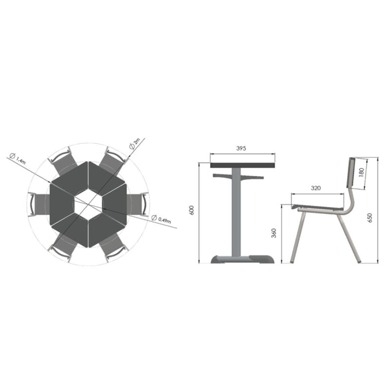 Conjunto HEXAGONAL Mesas e Cadeiras – 02 A 06 anos – INFANTIL 41098 Móveis Única Infantil 6