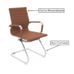 Cadeira Presidente Charles Eames Esteirinha FIXA – CARAMELO – 32884 Móveis Única Cadeiras Fixas 7