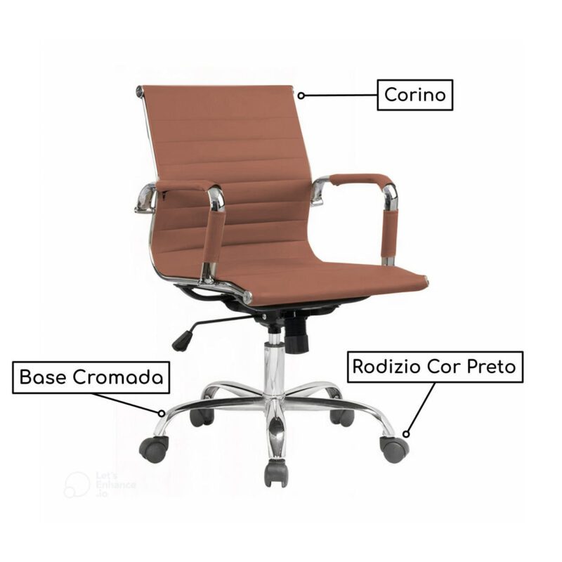 Cadeira DIRETOR Charles Eames Esteirinha – CARAMELO – 32883 Móveis Única Diretor 4