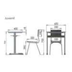 Kit Escolar Individual AZUL – (Mesa e Cadeira) – JUVENIL – MADEIRA – COR AZUL – 40091 Móveis Única Conjunto Escolar 9