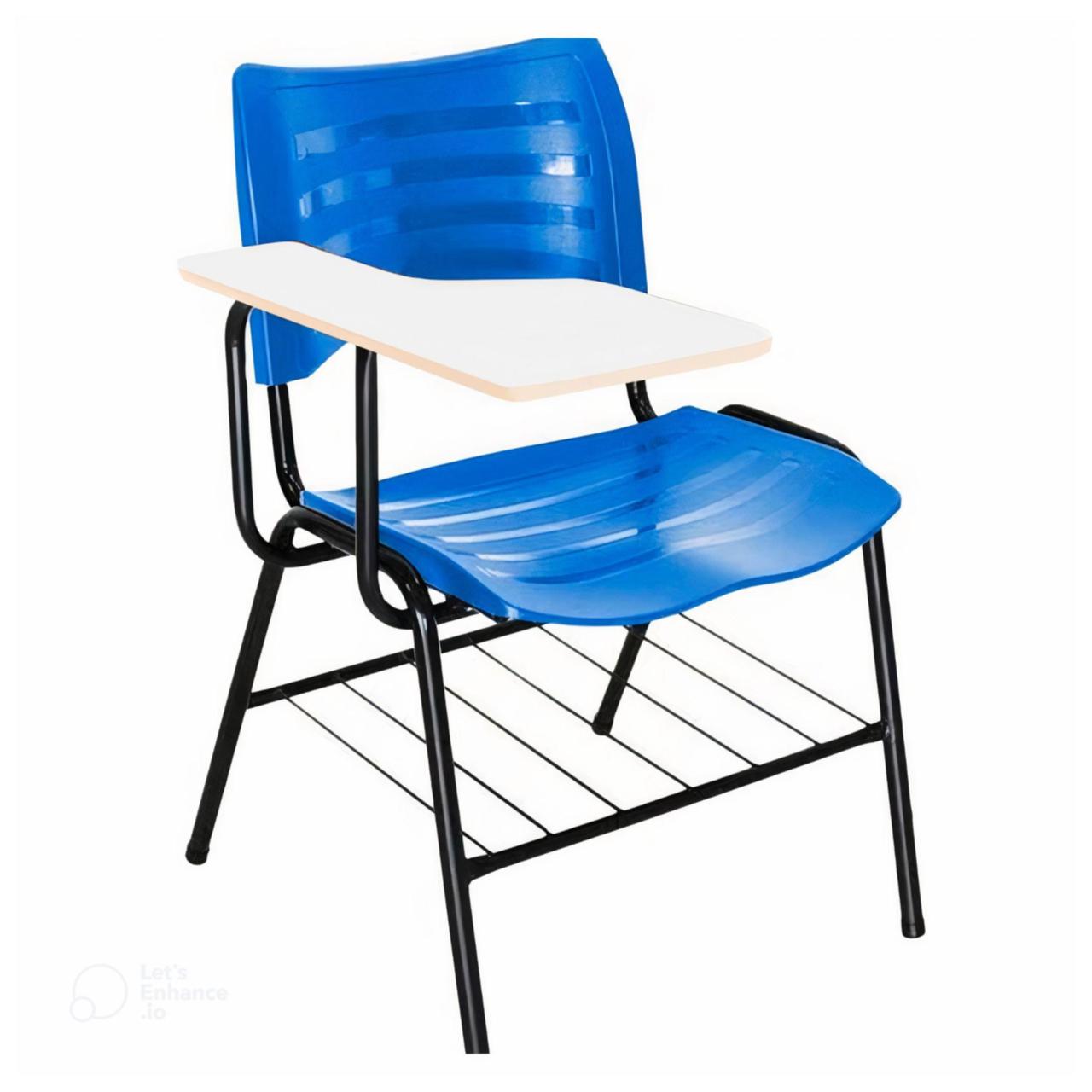 Cadeira Universitária Plástica Prancheta MDF – COR AZUL – MRPLAST – 34013 Móveis Única Carteira Escolar