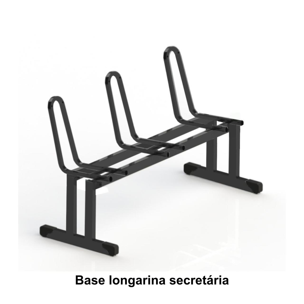 Estrutura da Longarina de 03 Lugares SECRETÁRIA – COR PRETO – PMD – 38041 Móveis Única Longarinas