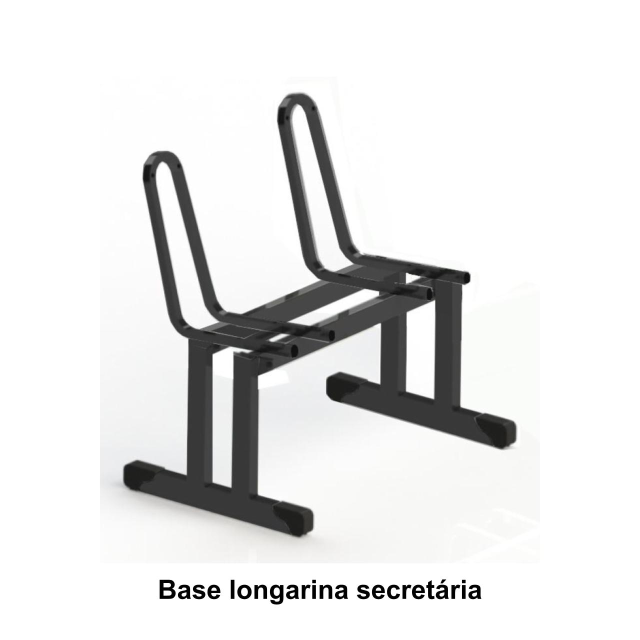 Estrutura da Longarina de 02 Lugares SECRETÁRIA – COR PRETO – PMD – 38040 Móveis Única Longarinas