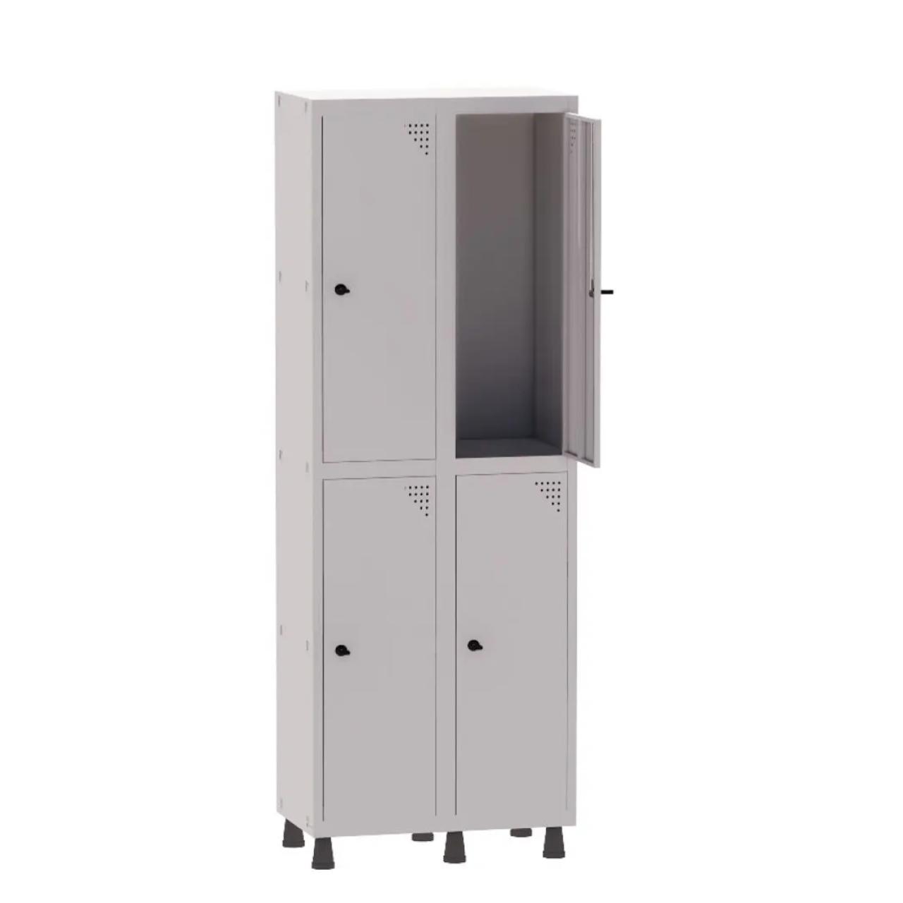 Roupeiro de Aço Montável PAM com 04 PORTAS GRANDES – 1,80×0,69×0,32m – CZ/CZ – PANDIN – 74202 Móveis Única Roupeiro de Aço