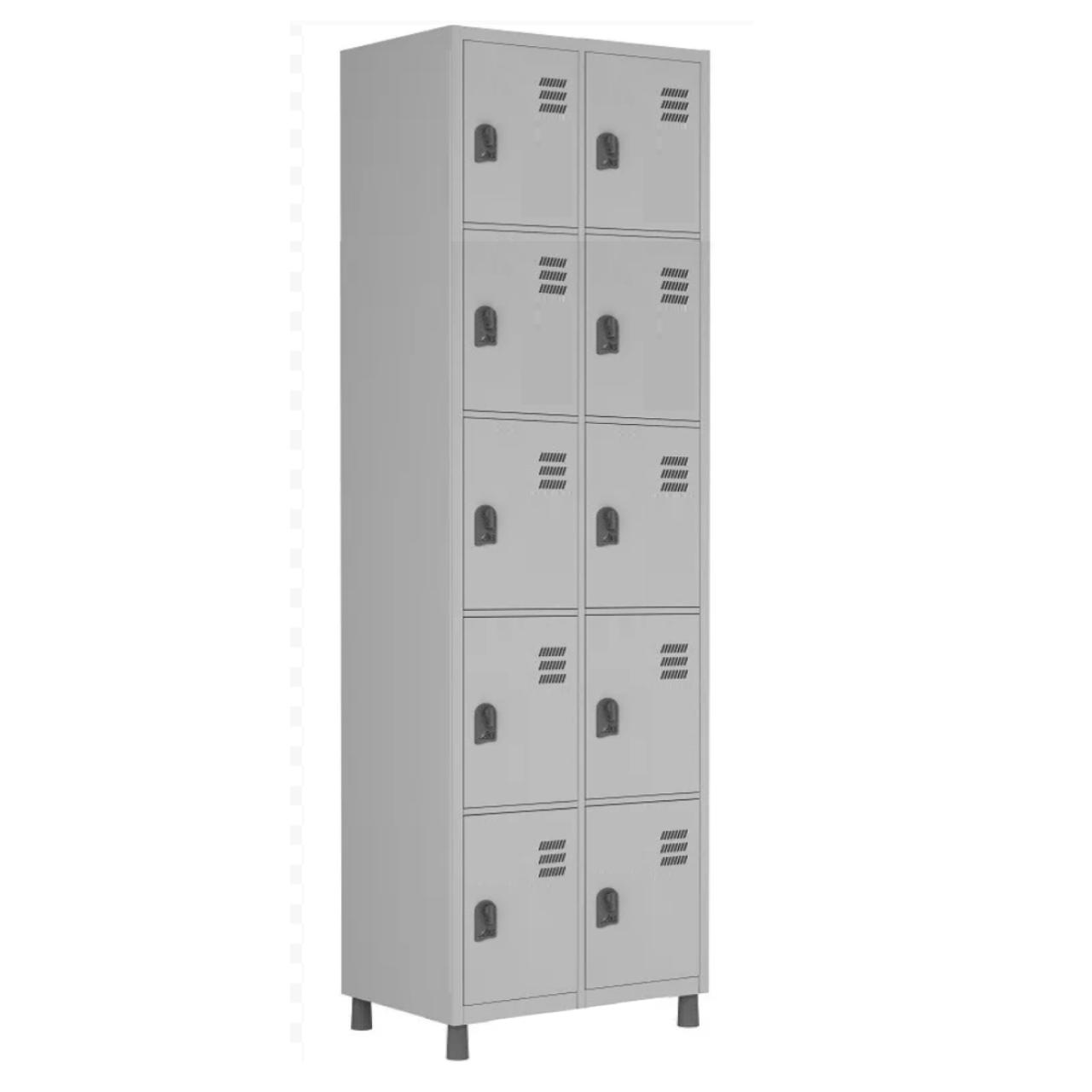 Roupeiro de Aço 10 Portas PEQUENAS – 1,84×0,64×0,35 – W3 – 17012 Móveis Única Roupeiro de Aço W3