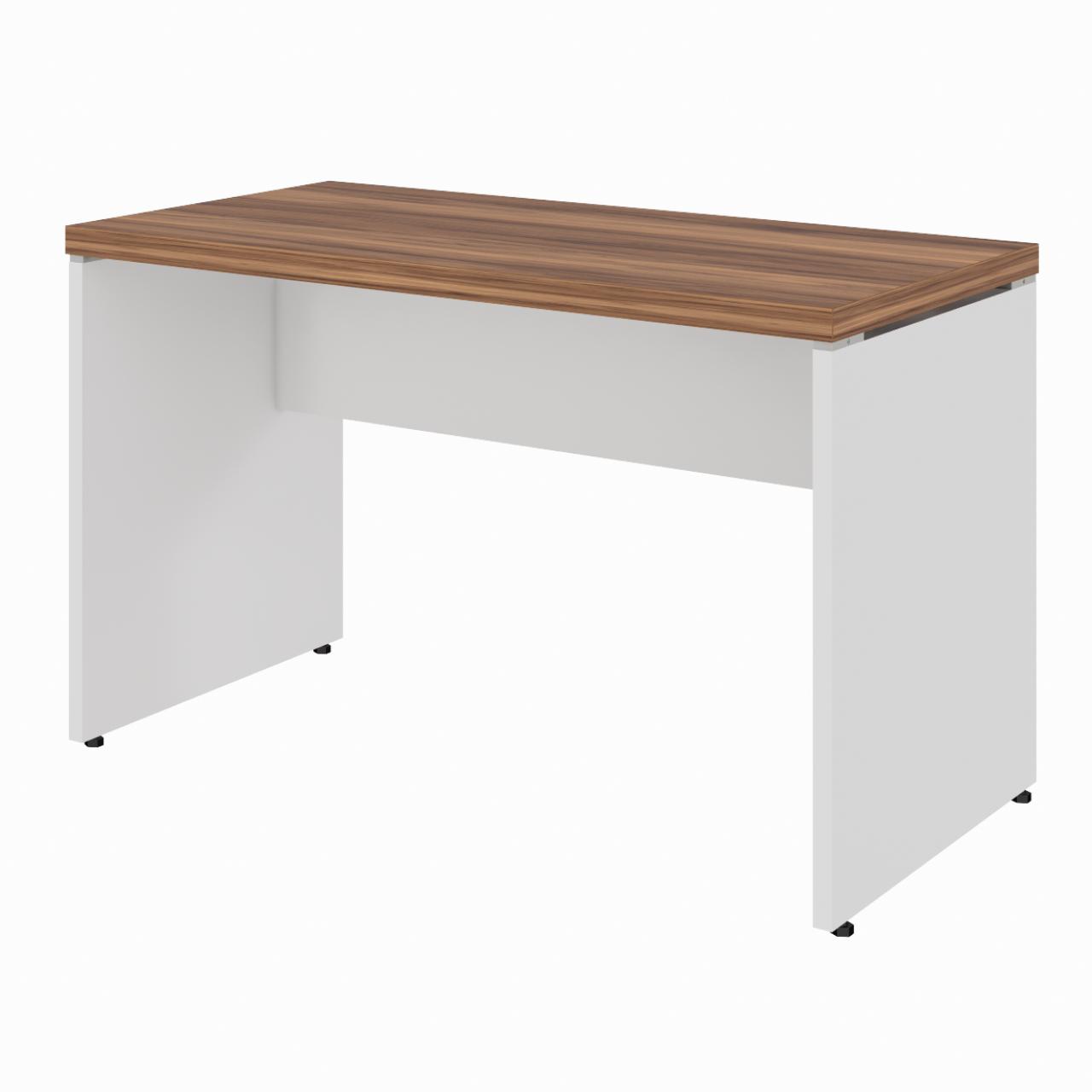 Mesa de Escritório 1,20×0,60m S/ Gaveta – NOGAL SEVILHA/BRANCO – 34305 Móveis Única Linha 40 mm Nogal – Branco