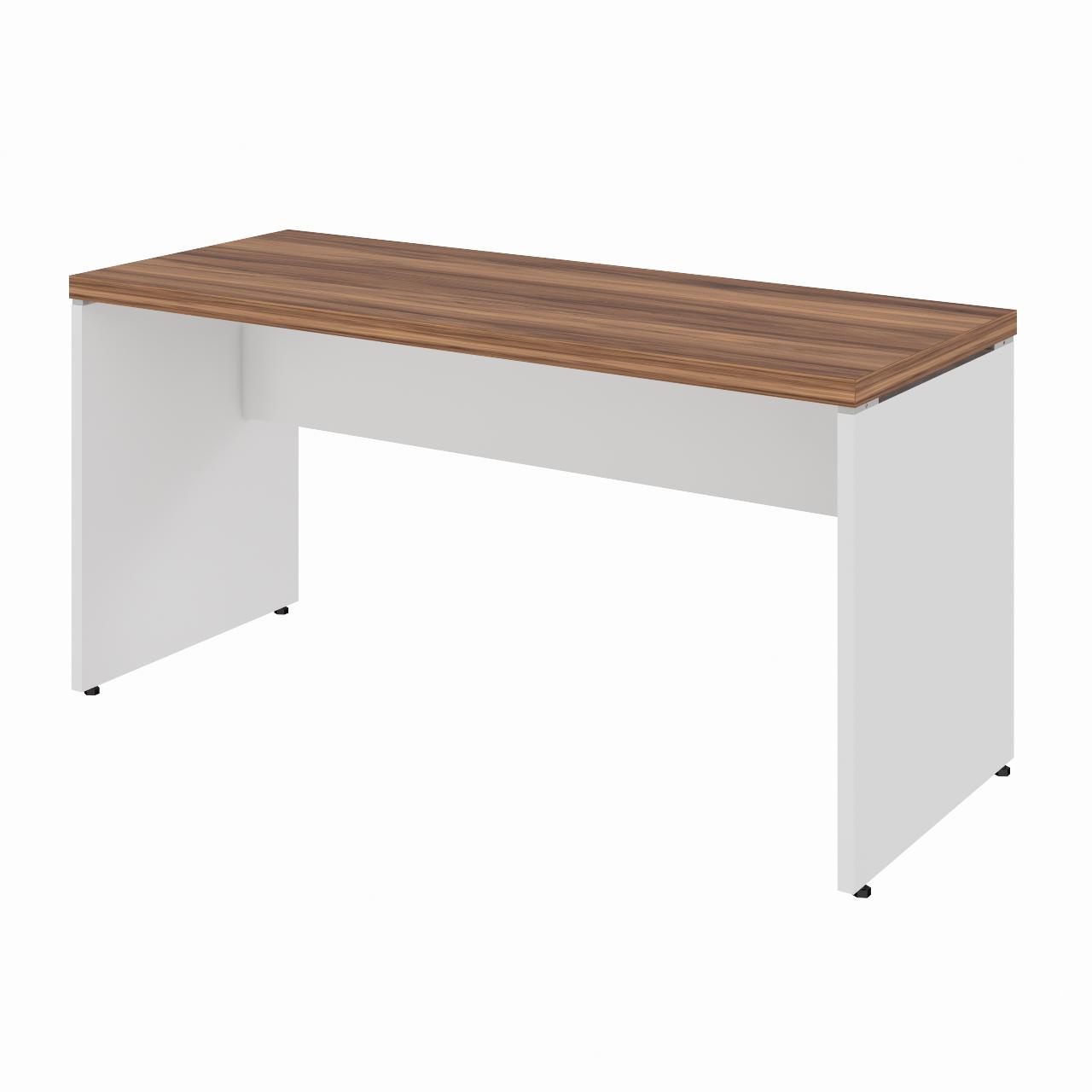 Mesa de Escritório 1,50×0,60m Sem Gavetas NOGAL SEVILHA/BRANCO – 34306 Móveis Única Linha 40 mm Nogal – Branco