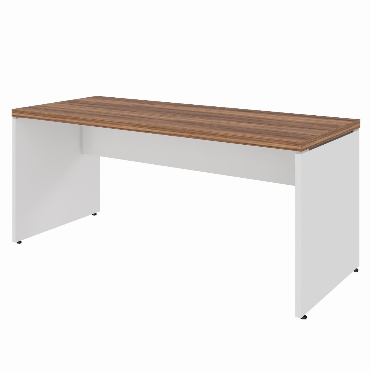 Mesa de Escritório 1,70×0,70m Sem Gavetas NOGAL SEVILHA/BRANCO – 34307 Móveis Única Linha 40 mm Nogal – Branco