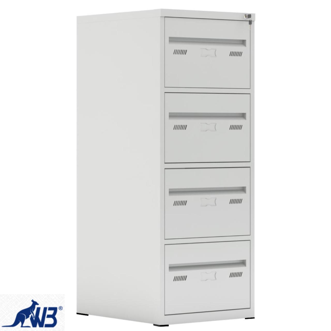 Arquivo de Aço 04 Gav. – CHAPA # 22- Com TRILHO TELESC – (71cm) – 1,33×0,47×0,71m – CZ/CZ – W3 – 18020 Móveis Única Arquivo de Aço