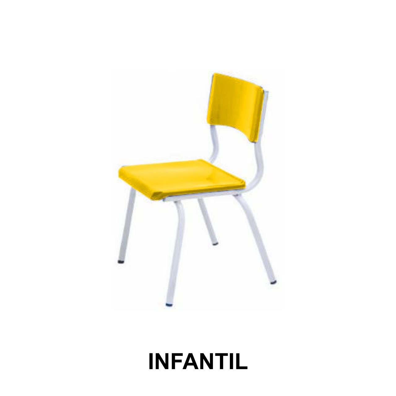 Cadeira ESCOLAR Infantil – Cor AMARELO – 41099 Móveis Única Infantil