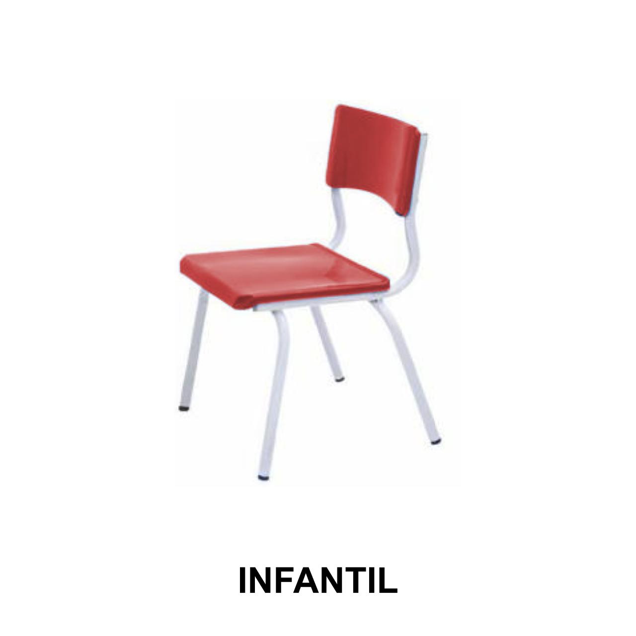 Cadeira ESCOLAR Infantil – Cor VERMELHO – 41102 Móveis Única Infantil