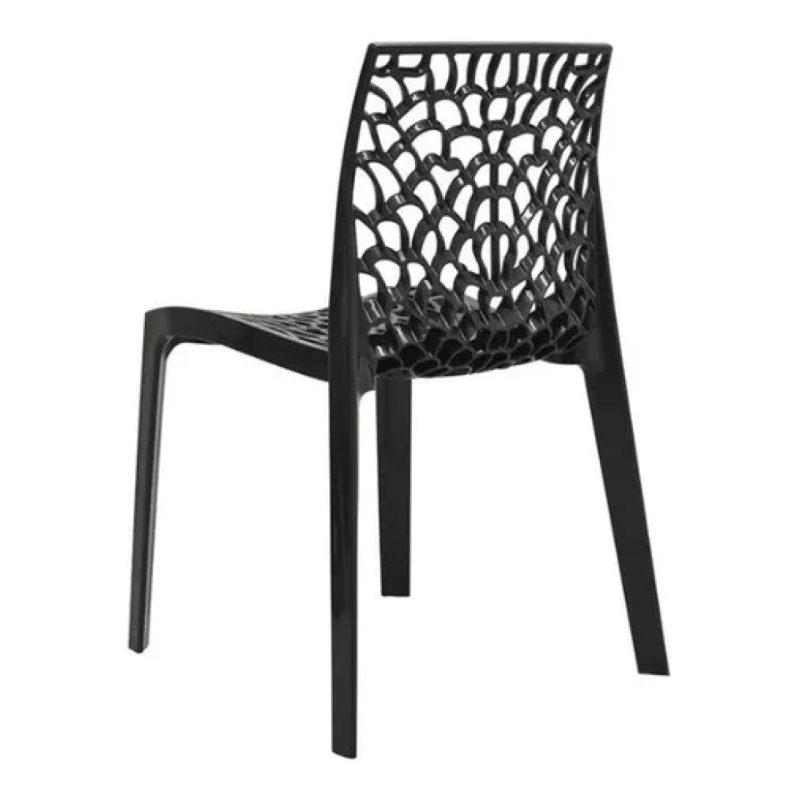 Cadeira Interlocutor GRUVYER para Escritório ou Jantar – Polipropileno – Cor Preto – 48006 Móveis Única Cadeiras Fixas 3