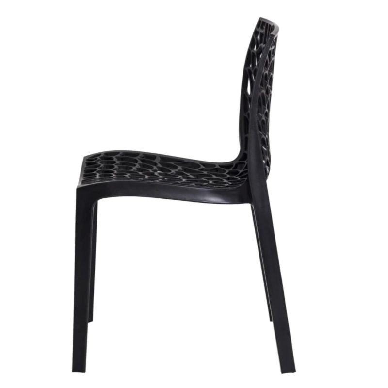 Cadeira Interlocutor GRUVYER para Escritório ou Jantar – Polipropileno – Cor Preto – 48006 Móveis Única Cadeiras Fixas 4