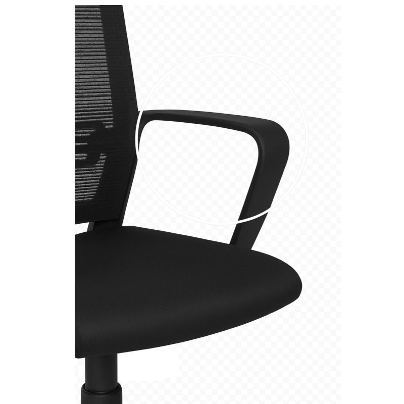 Cadeira de Escritório Diretor Tela MAYA c/ braço – Cor Preto – 34029 Móveis Única Cadeira de Tela 7