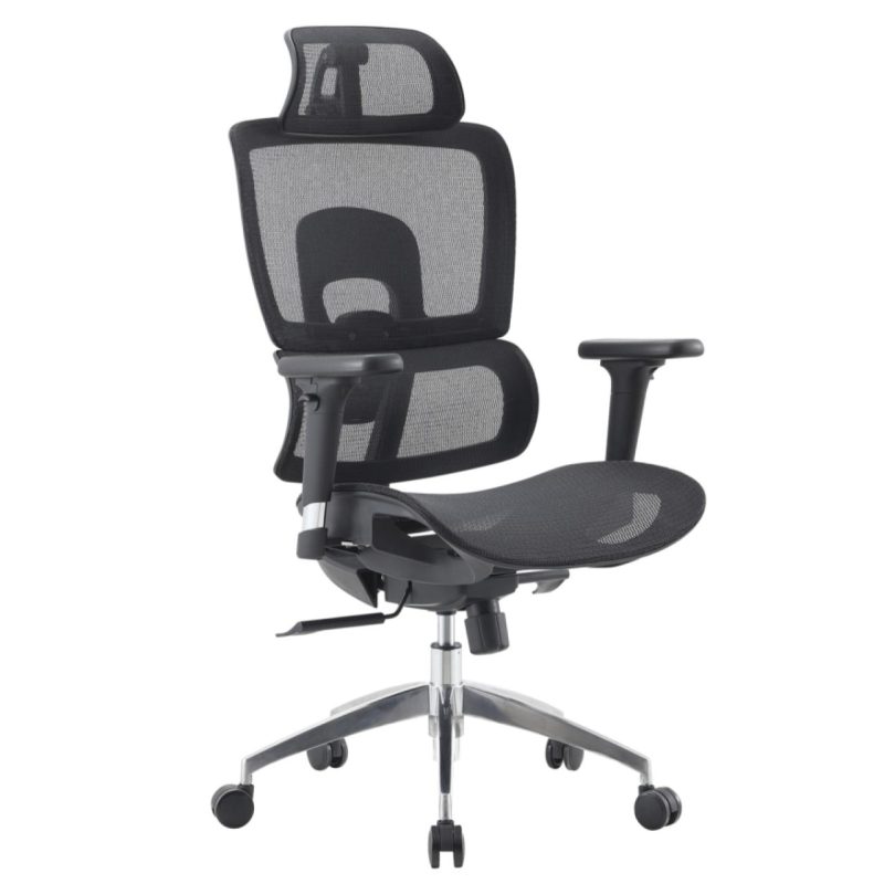 Cadeira de Escritório Presidente Tela ÉVORA – Cor Preto – 30065 Móveis Única Cadeira de Tela 2