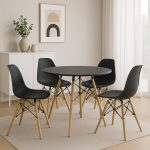 Mesa Residencial Redonda EIFFEL 0,90M – PRETO – 45112 Móveis Única Linha Eiffel 10 Mesa Residencial Redonda EIFFEL 0,90M – PRETO – 45112 Móveis Única Linha Eiffel 10