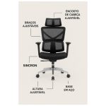 Cadeira de Escritório Presidente Tela TITAN – Cor Preto – 30067 Móveis Única Cadeira de Tela 15